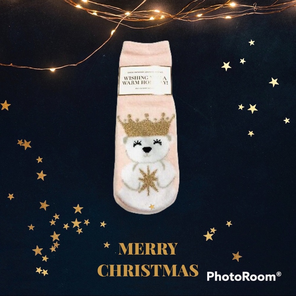 Bath & Body Works Royal Polar Bear Shea-Infused Socks Non-Skid New